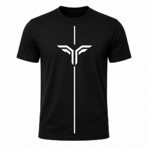 Black_Front white_01 STRYVON Black Oversized T-Shirt Design 01 Front