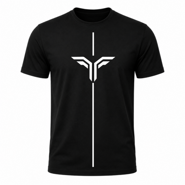 Black_Front white_01 STRYVON Black Oversized T-Shirt Design 01 Front